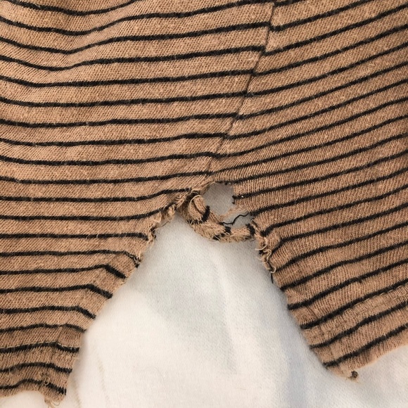 Brown and Black Horizontal Stripe Tee - Picture 4 of 4